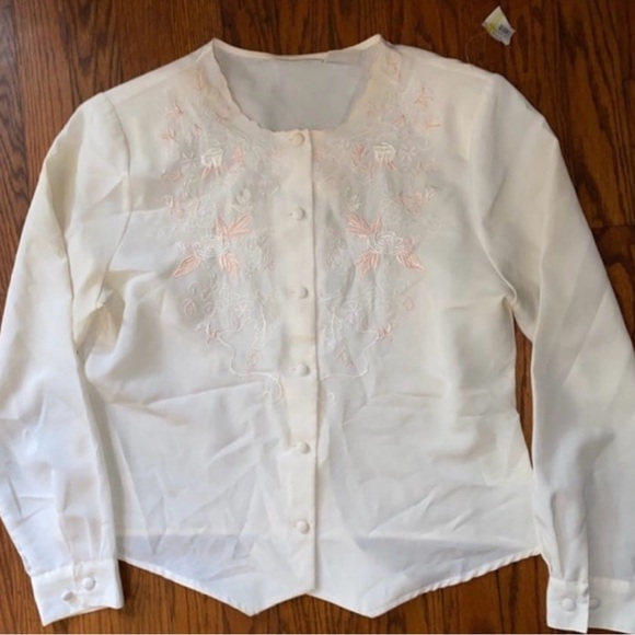 Vintage large bundle• lot of 10•Ladies silky long sleeved Secretary blouse Tops - Picture 7 of 13